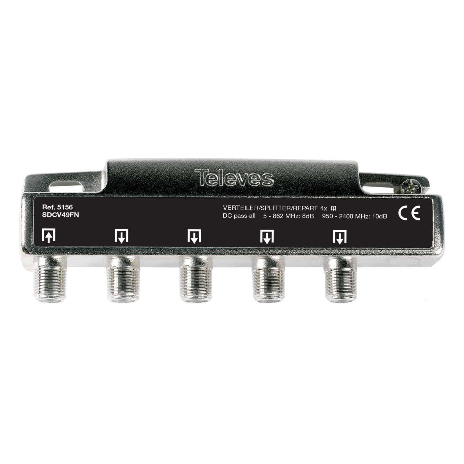 TELEVES ITALIA SRL - TVV5156 PARTITORE 5...2400MHZ F 4VIE 8/10DB + DC