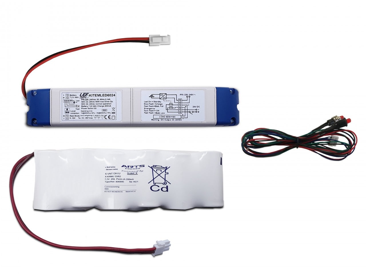 LEF LIGHTING SRL - LEFKITEMLED6024 KIT EMER. LED 24VDC 60W AUT. 3 ORE