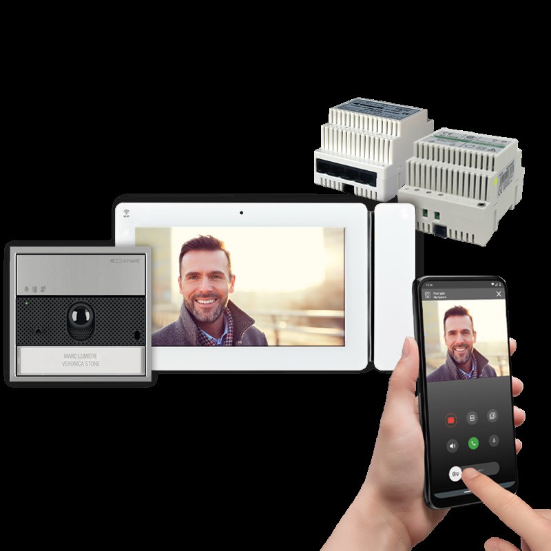 COMELIT GROUP SPA - COEKVU8507 KIT MONO ULTRA DA PARETE MAXI 7 WI-FI V