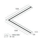 NOVALUX SPA - NOX1018B4.02 L-16 TRACK: ANGOLARE 1+1 M NERO