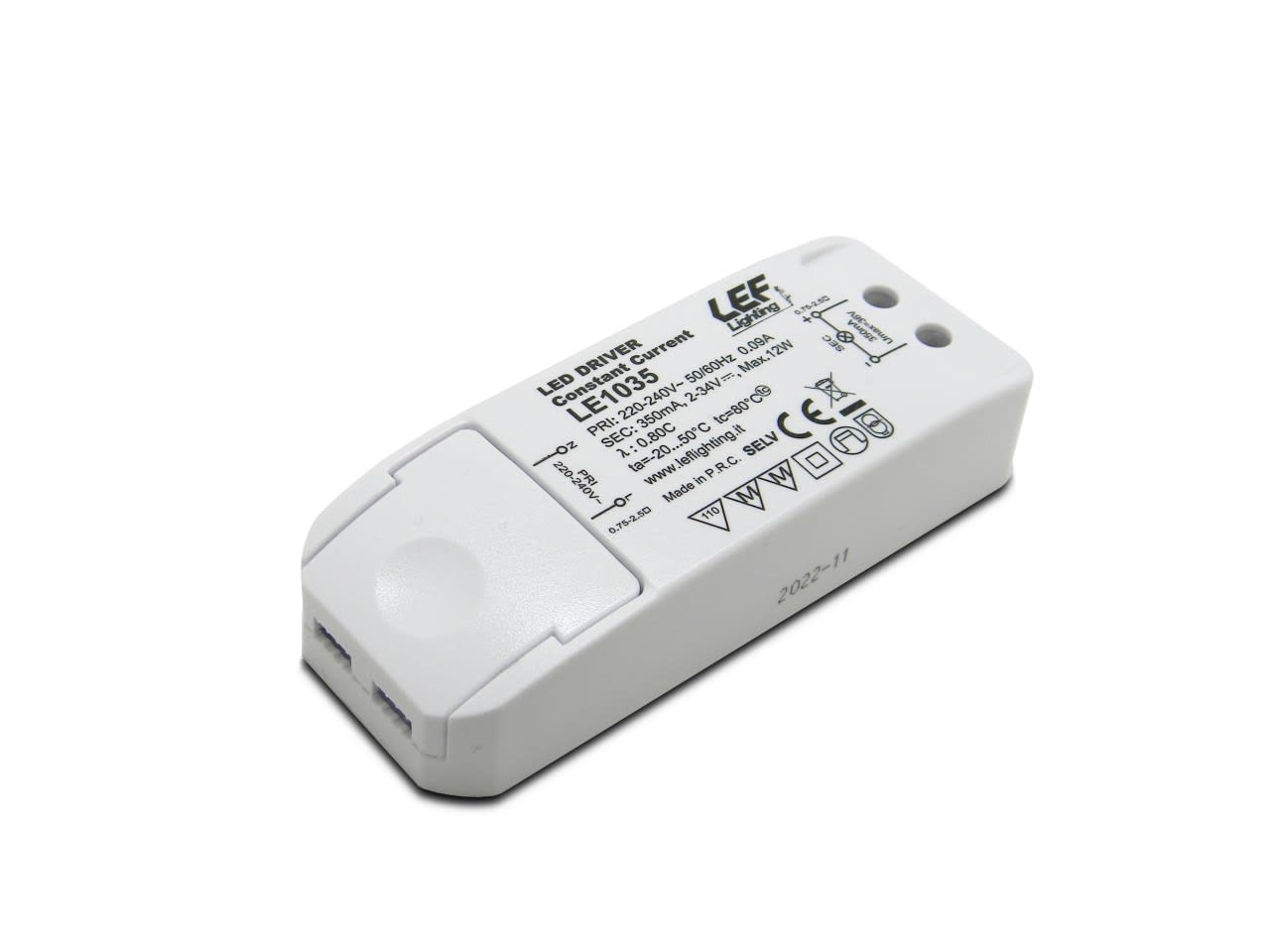 LEF LIGHTING SRL - LEFLE1035 ALIM. LED CORR. COSTANTE 350MA 10W IP20