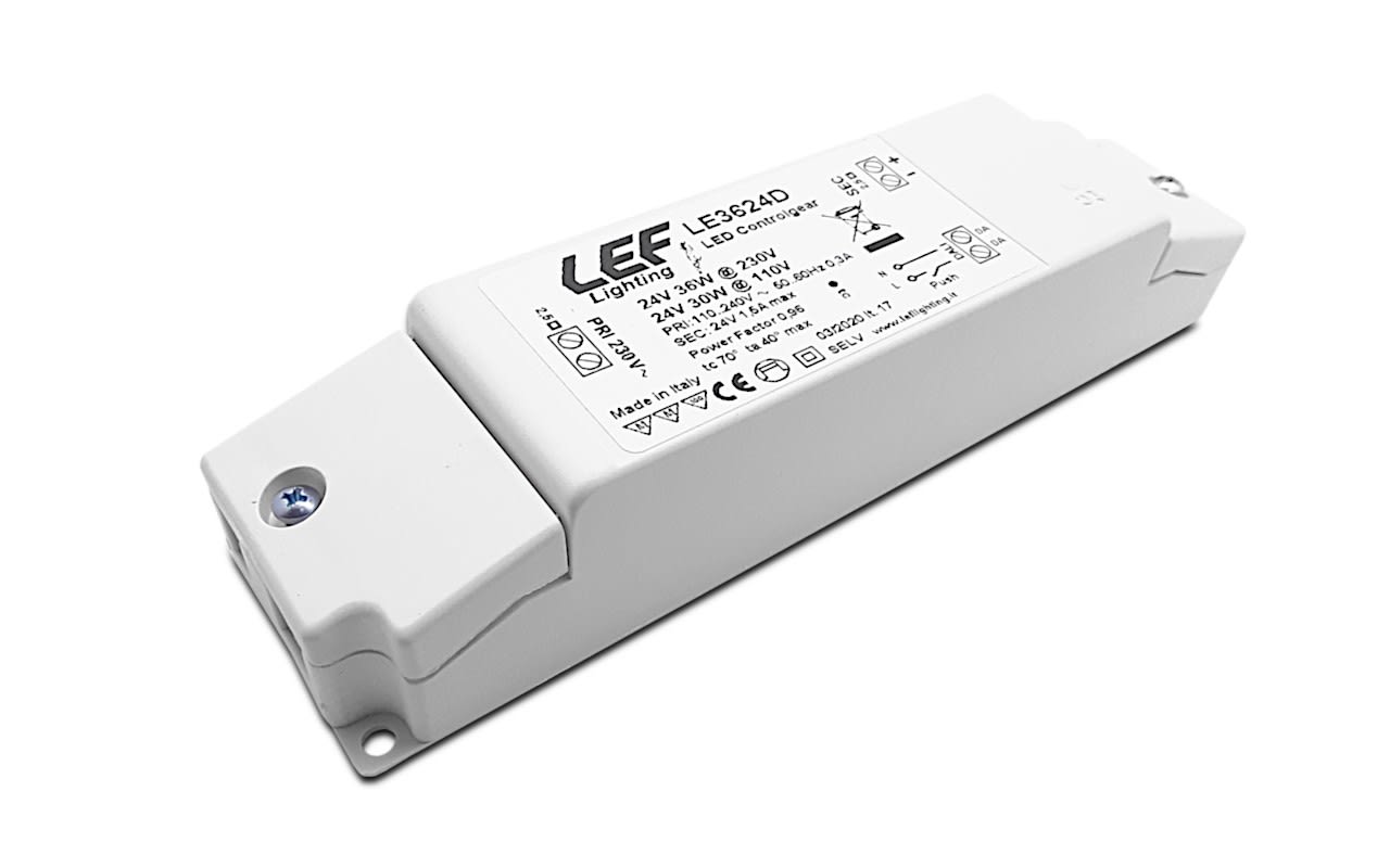 LEF LIGHTING SRL - LEFLE3624D ALIM. LED 36W 24VDC DIM DALI/PUSH