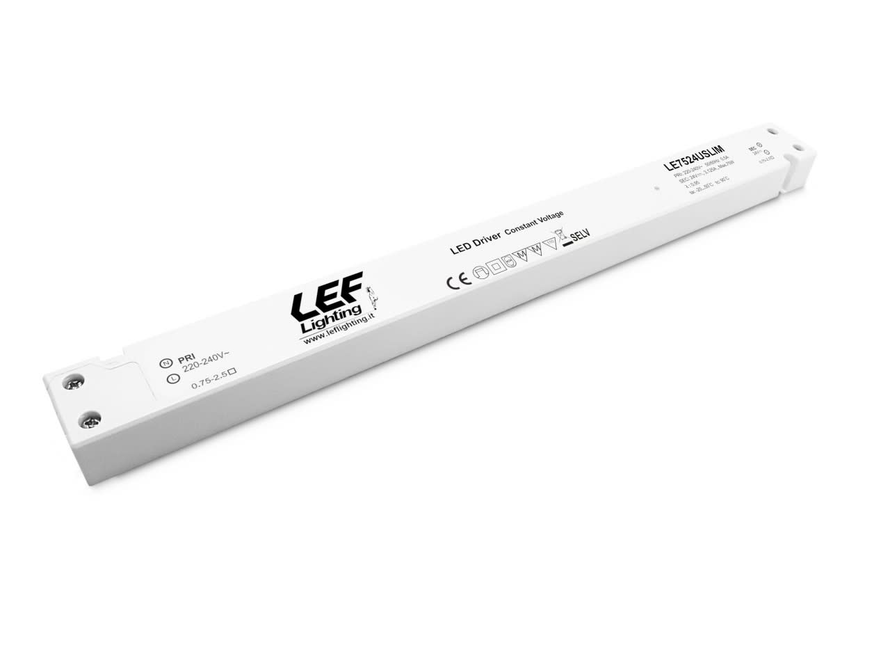 LEF LIGHTING SRL - LEFLE7524USLIM ALIM. LED TENS.COST. 75W 24VDC IP20 SLIM