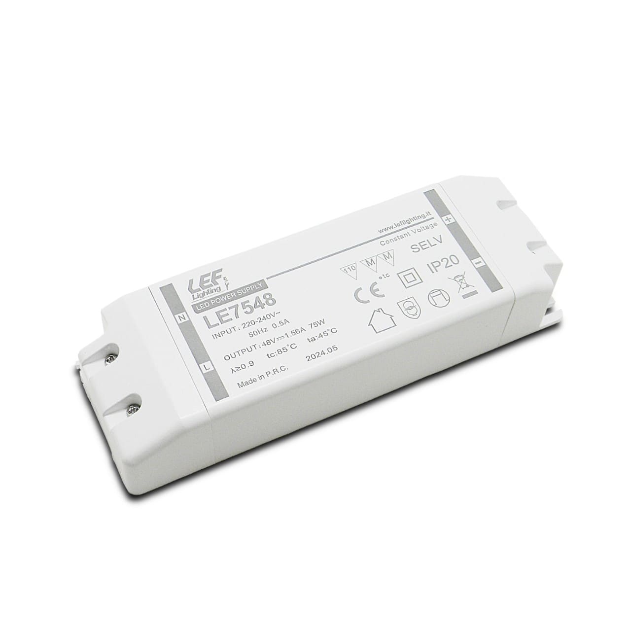 LEF LIGHTING SRL - LEFLE7548 ALIM. LED TENS. COSTANTE 75W 48VDC IP20