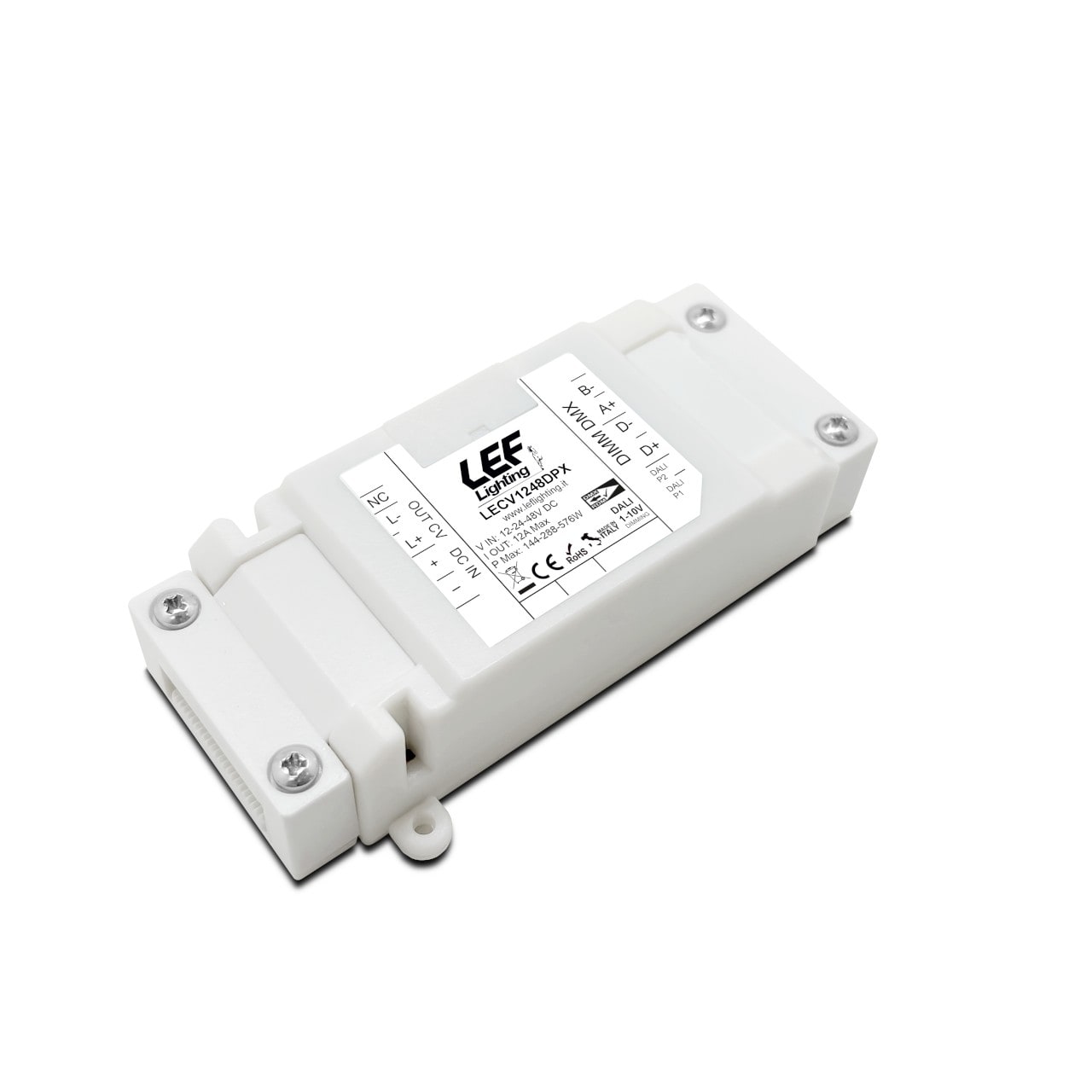 LEF LIGHTING SRL - LEFLECV1248DPX CONV. 12-24-48VDC CV 12A OUT DMX