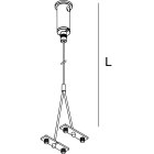 NOVALUX SPA - NOX106229.99 CAVO DI SOSPENSIONE (1 p.z) in acciaio, regolabile 2pz per moduli 1200mm e 1800mm, 3pz per 2400mm e angolare. In fila continua: 1pz a inizio e fine li