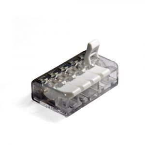 CONTACT ITALIA SRL - IICML0405 Morsettiera a levetta a cinque ingressi per cavi elettrici, trasparente