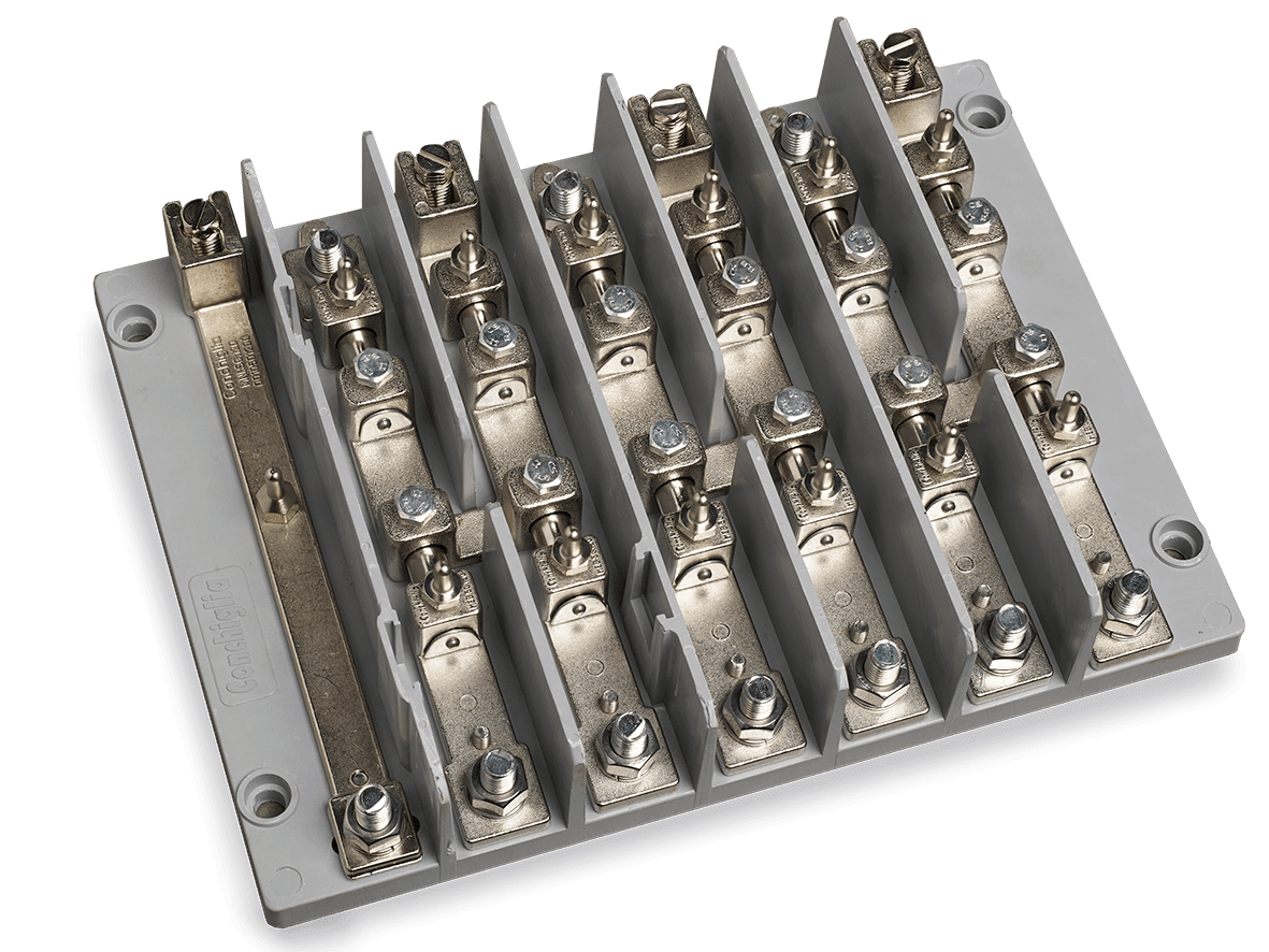 CONCHIGLIA - CON017523259 Serie MSG - Morsettiera lineare sezionatrice a 4 poli, 3 vie per polo, sezione nominale 120 mmq