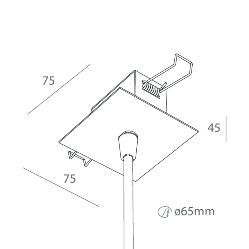 NOVALUX SPA - NOX103319.21 KIT DI ALIMENTAZIONE PER SOSPENSIONE Rosone ad incasso in controsoffitto di spessore da 5 a 15 mm. Garanzia 5 anni.