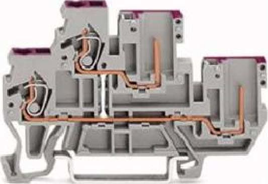 WAGO ITALIA SRL - WAG870-108 MORS BASE 2 PIANI, 2 CONDUTT/2 PIN MORS