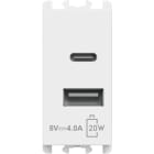 URMET SPA - UTD27332.B CARICATORE PD20W 2XUSB 1M B