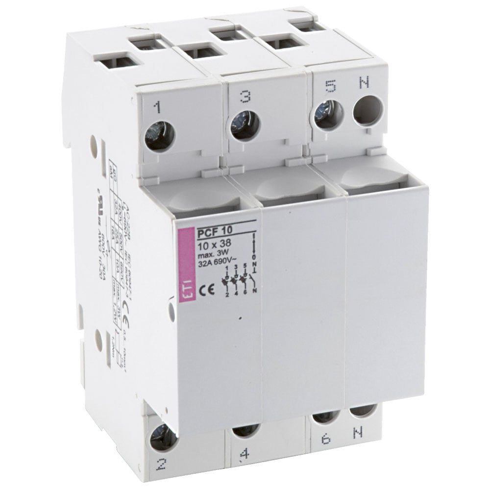 OMEGA FUSIBILI SPA - OMFQE13813 SEZIONATORE PCF 10X38 3P+N