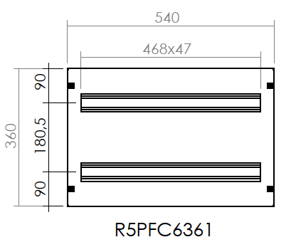 DKC-RAMBLOCK - RMBR5PFC6361 PORTA DISTRIBUZIONE 600X360 DIN 52 MODUL