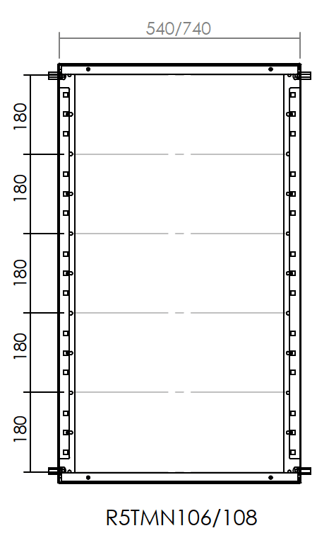 DKC-RAMBLOCK - RMBR5TMN106 Telaio modulare solo struttura, dimensioni 1000 x 600 mm (AxL)