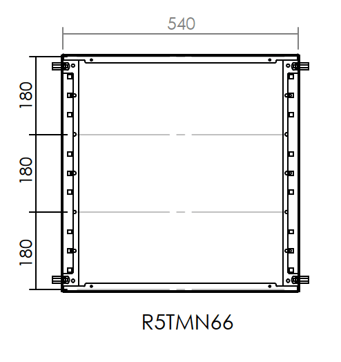 DKC-RAMBLOCK - RMBR5TMN66 Telaio modulare solo struttura, dimensioni 600 x 600 mm (AxL)