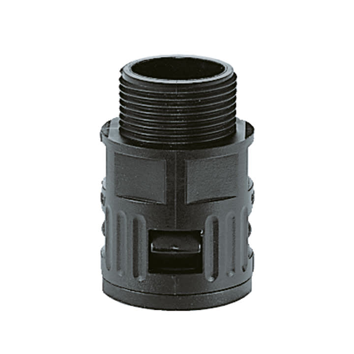 COSMEC - CSM5010-2929N Raccordo ad innesto rapido in poliammide, PG29, filetto maschio fisso, IP66, nero, AD34,5