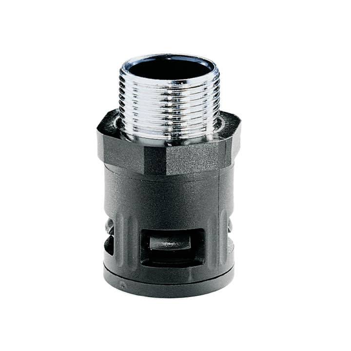 COSMEC - CSM5012M-0712NM Raccordo ad innesto rapido in PA, Metrico 12x1,5 , filetto maschio metallico, IP68, nero, AD10