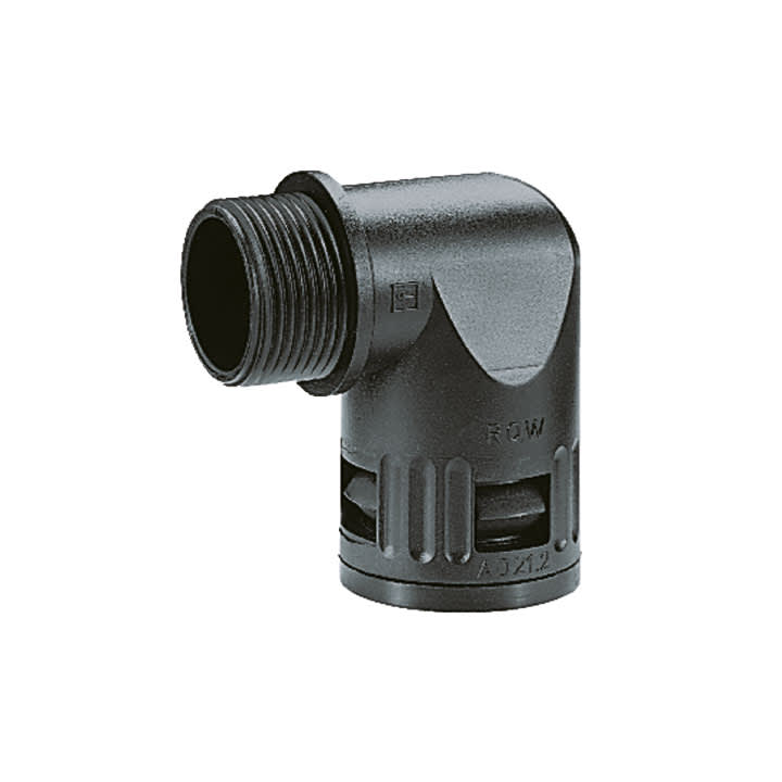 COSMEC - CSM5020-0707N Raccordo a gomito 90°, PG07, filetto maschio plastico, IP66, nero, AD10