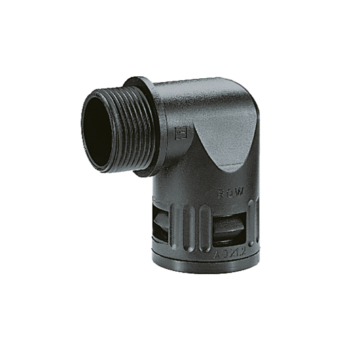 COSMEC - CSM5023-28001N Raccordo a gomito 90° CSA, NPT 1", filetto maschio plastico, IP68, nero, AD34,5