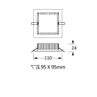 NOVALUX SPA - NOX11826.01 SLIM QDR: 9W 3K CRI90 220-240V L=110