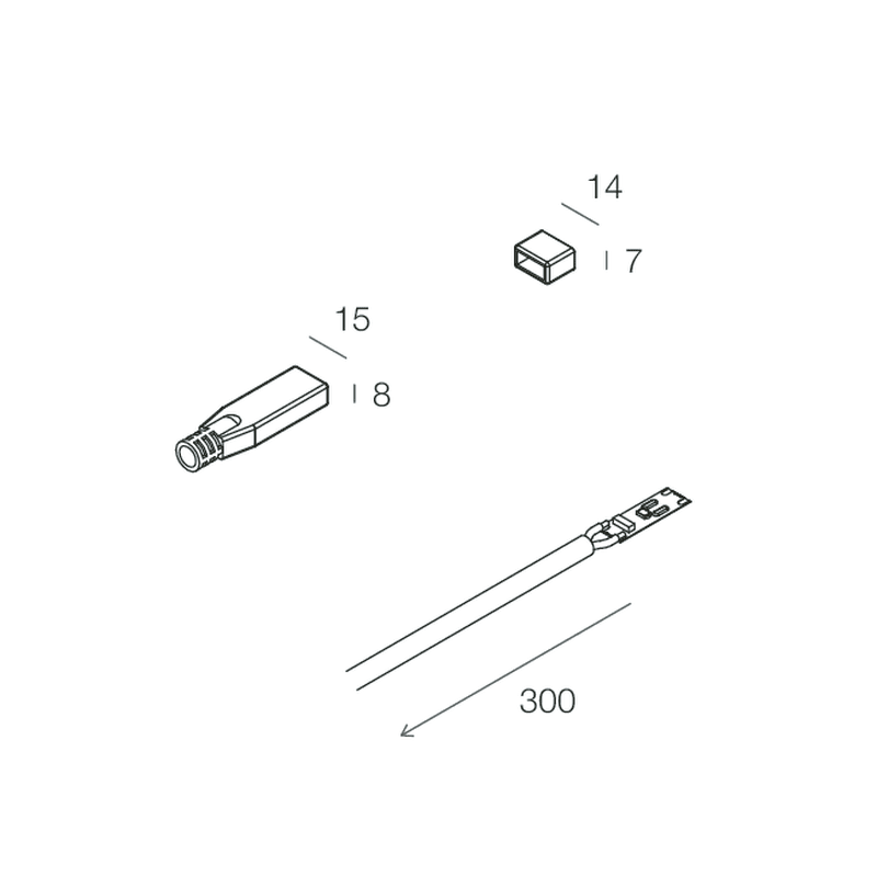 NOVALUX SPA - NOX100965.99 STRIP LED 230VAC: KIT TESTATE+FUSIB+CAVO
