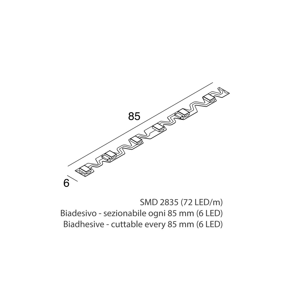 NOVALUX SPA - NOX105701.99 STRIP LED: BENDABLE 10W/M-24V-5M-3K