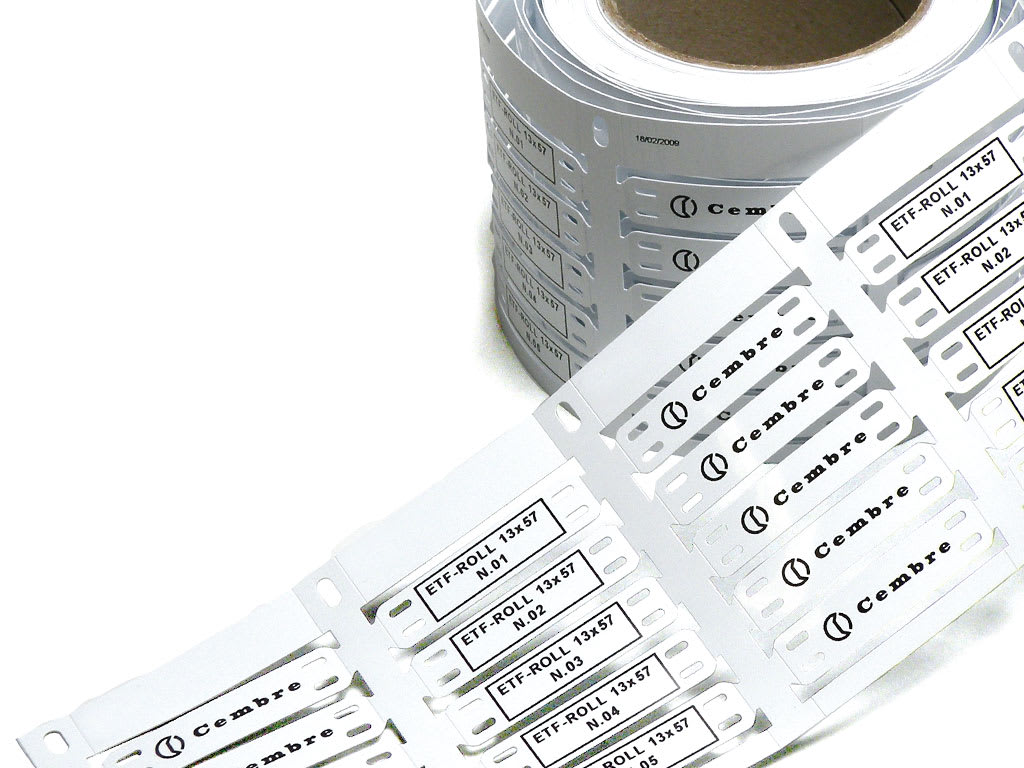 CEMBRE SPA - CEM44192-HF TARGH.ETF-ROLL HALOGEN FREE BIANCA 13X57