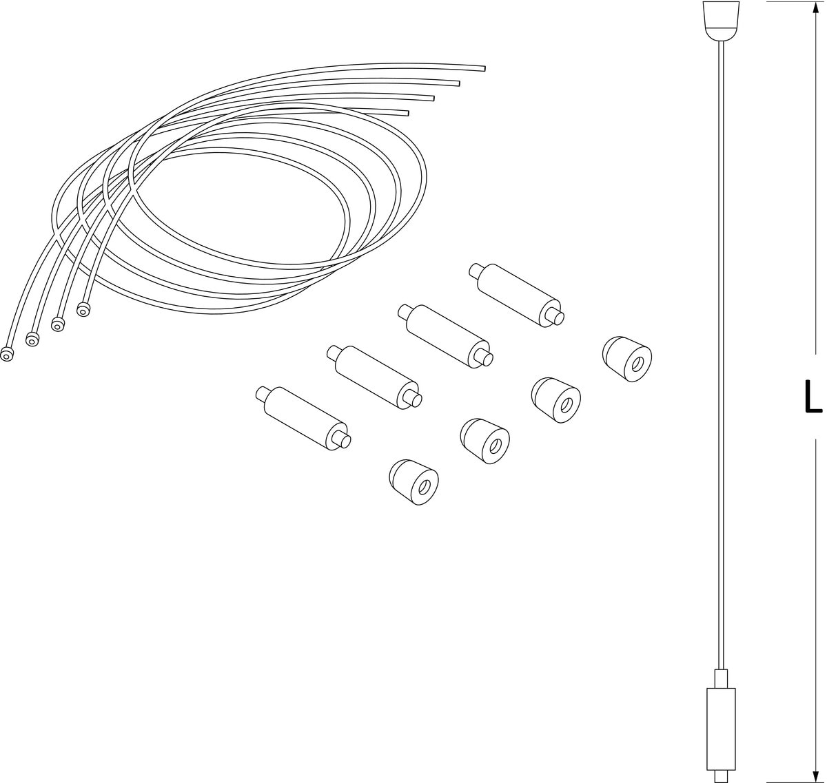 NOVALUX SRL - NOX1020B5.99 THE PANEL 3: KIT SOSP.600/1200 CAVI 4X3M