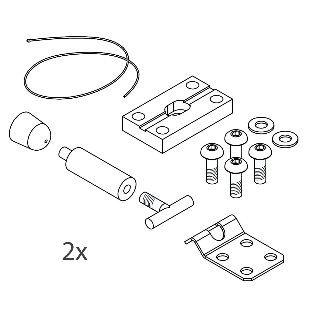 NOVALUX SPA - NOX16231.96 Kit giunti con cavi di sospensione per installazione inclinata per The panel 2.