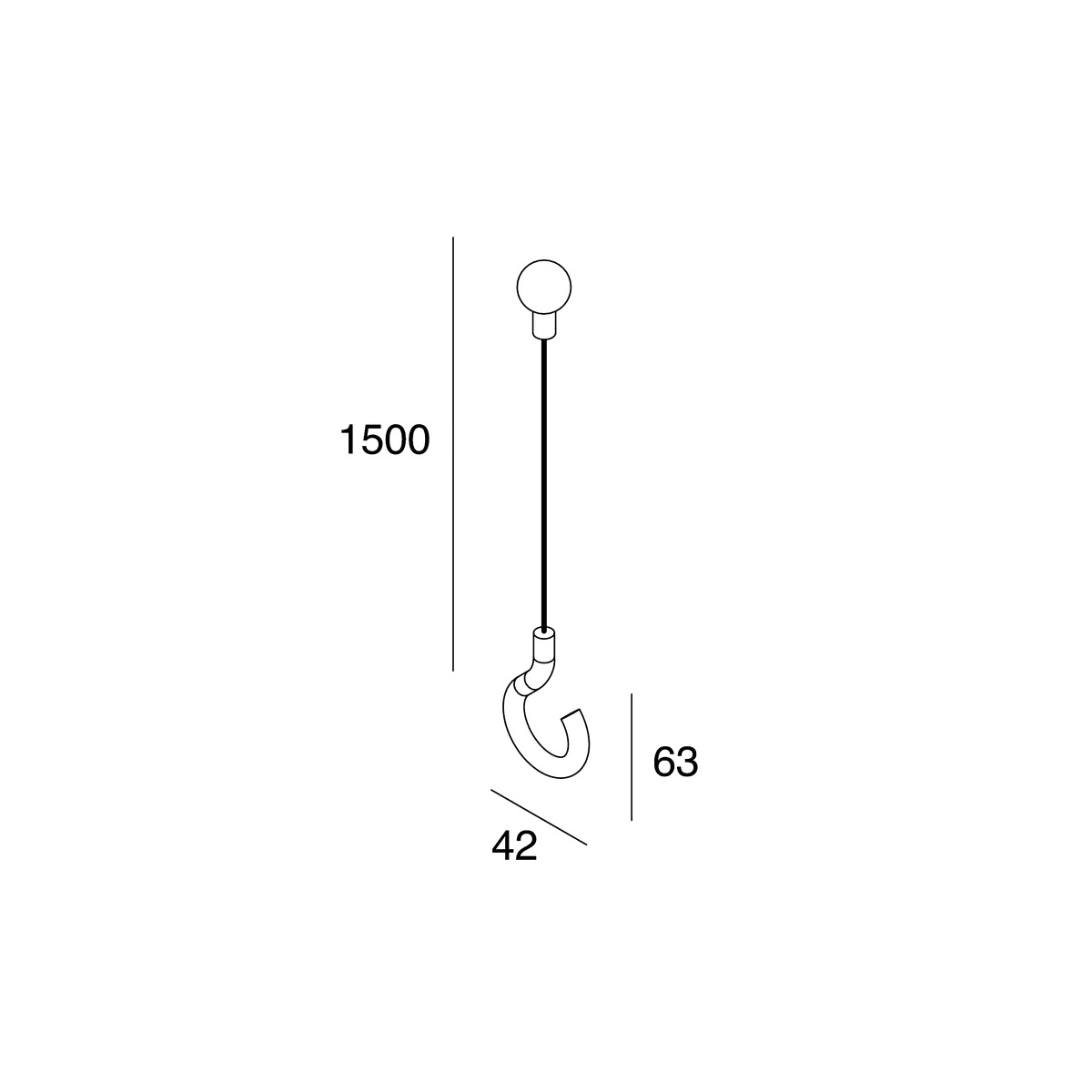 NOVALUX SPA - NOX107703.01 SOSPENSIONE da avvolgere, con terminali a gancio e contrappeso.