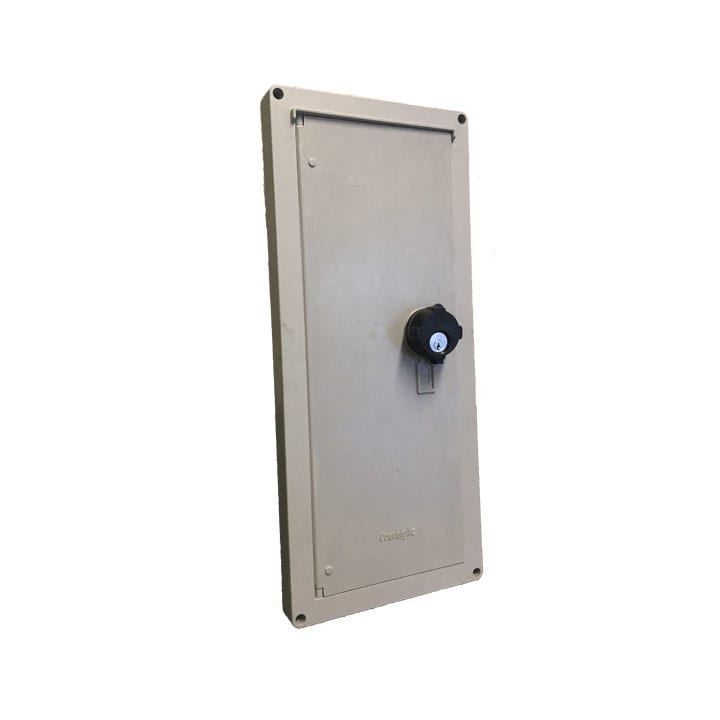 CONCHIGLIA - CON076100007 Serie TPV - Sportello in vetroresina per nicchia 510x200 mm (AxB), serratura con chiave Y21