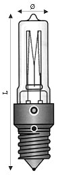 WIMEX - WIM4254010 AL.UV-S TUB. E14 230V 175WEUP-