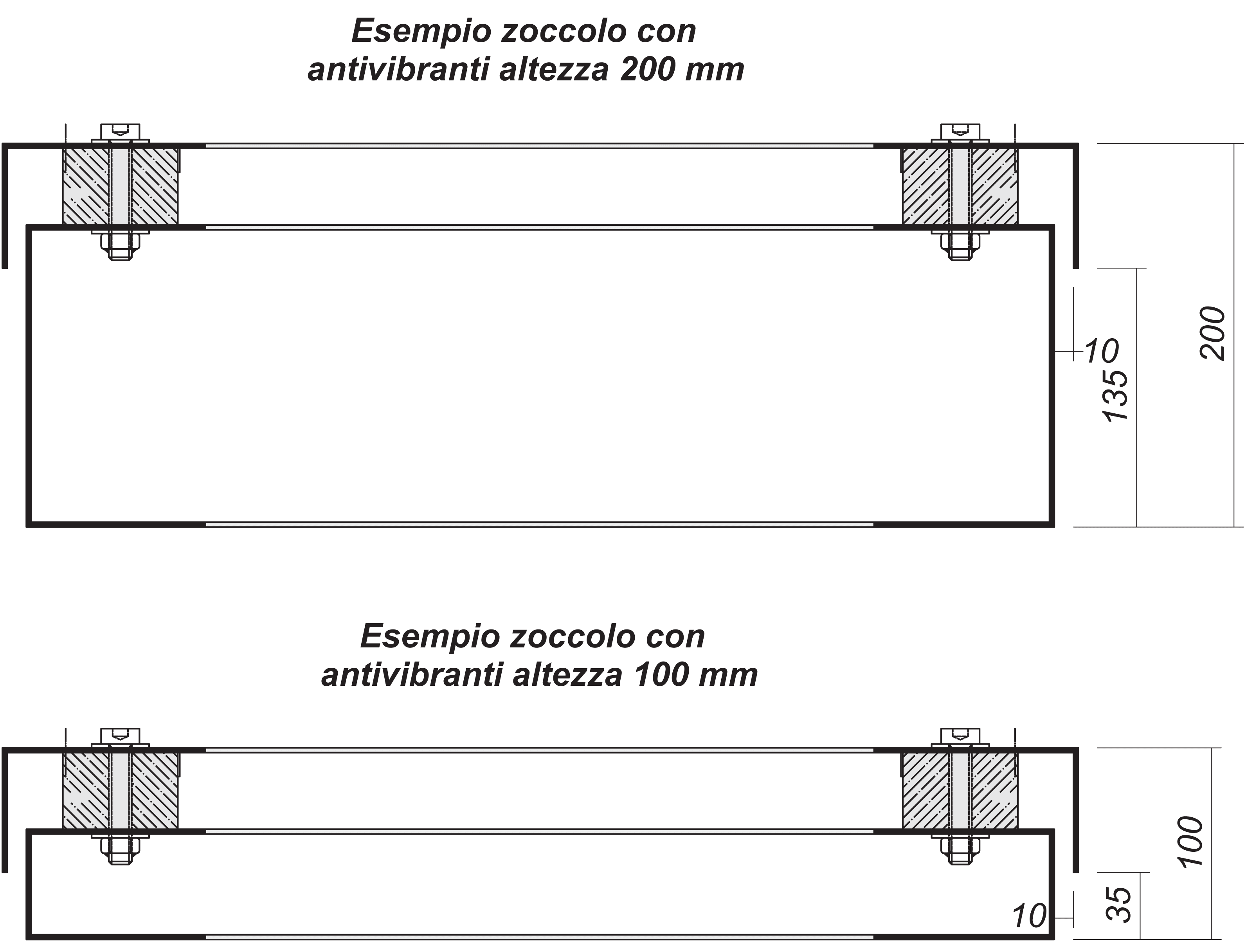 DKC-RAMBLOCK - RMBR1ZAE61 ZOCCOLO ANTIVIBRANTE H.100 MM P.600 (AL